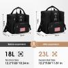 image:imageMaelstrom Lunch Box 23L Insulated Lunch Bag Expandable Double Deck Cooler Bag Lightweight Leakproof Tote Bag With Side Tissue Pocket Suit For Men and Women A BlackF Black with DIY HookandLoop