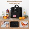 image:imageMaelstrom Lunch Box 23L Insulated Lunch Bag Expandable Double Deck Cooler Bag Lightweight Leakproof Tote Bag With Side Tissue Pocket Suit For Men and Women A BlackF Black with DIY HookandLoop